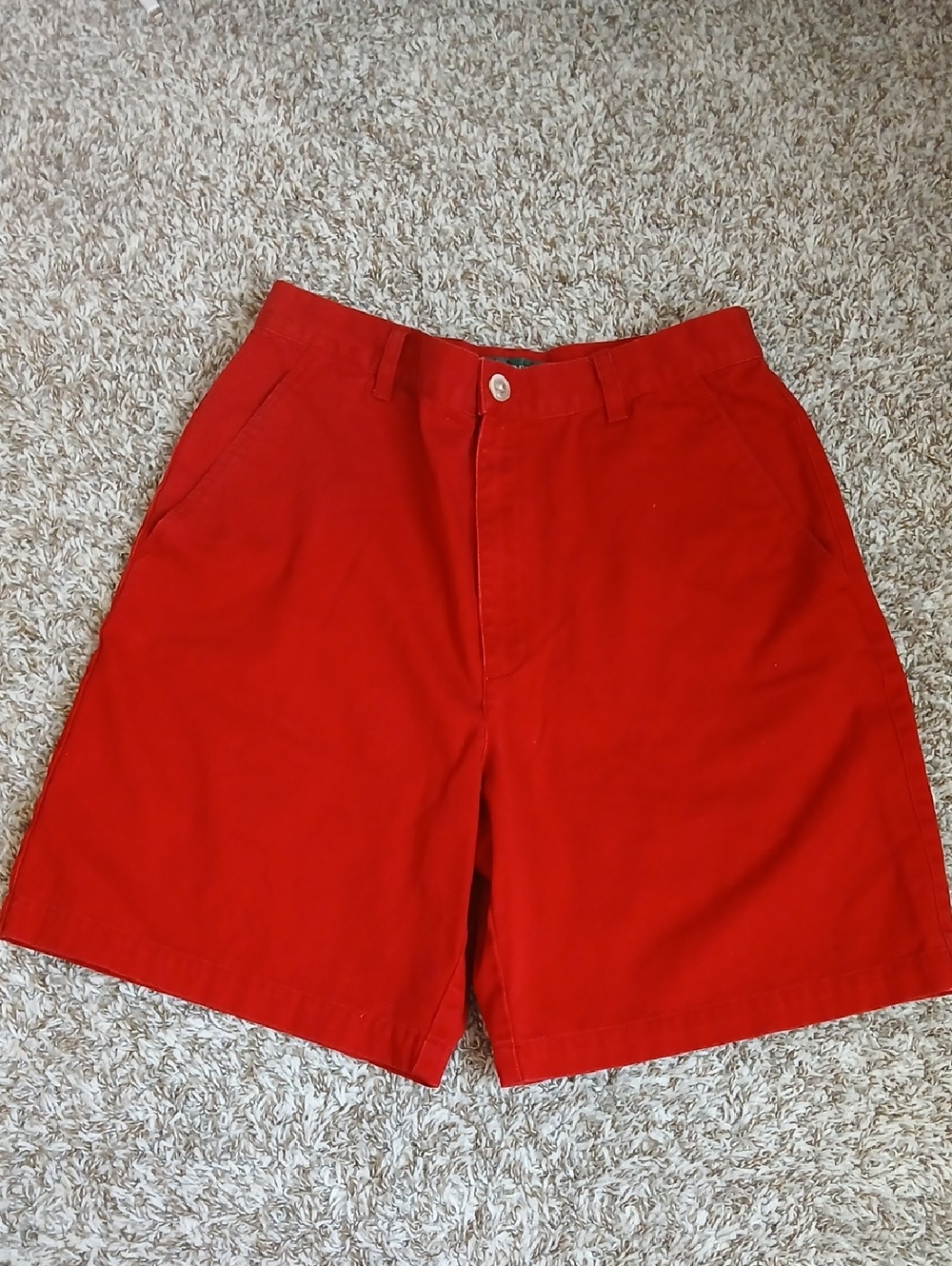 Lauren Ralph Lauren Red Flat-Front Cotton Shorts 90s Vtg Size 8